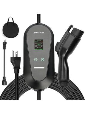 Portable EV Charger 16A 3.5KW with LCD Display, 110V-240V, J1772 Compatible